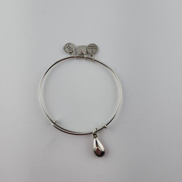 Alex and Ani Silver Pink Teardrop October Birthstone Bracelet - Picture 4 of 4